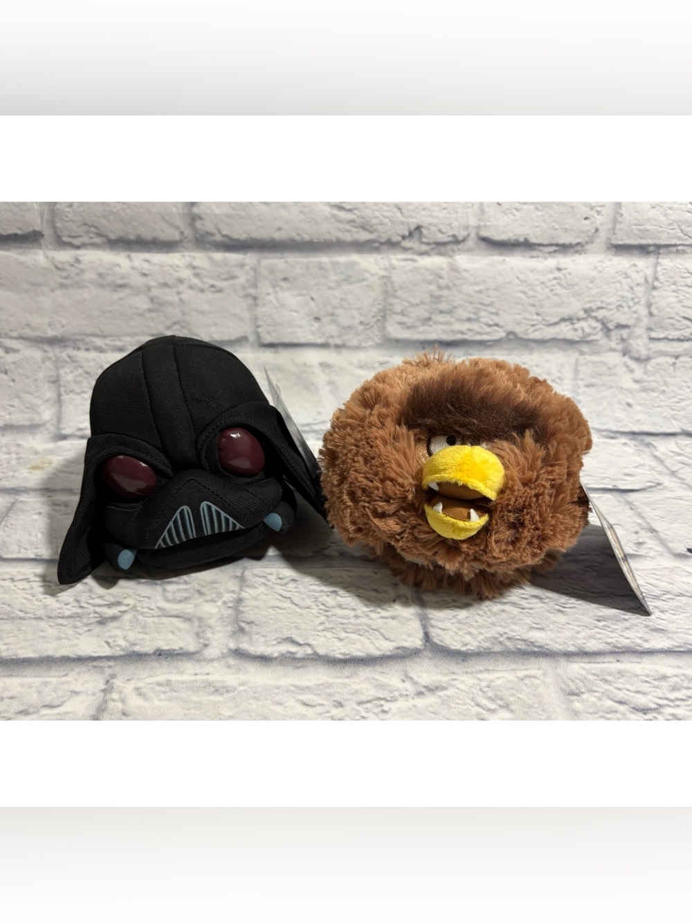 NWT Angry Birds x Star Wars Chewbacca + Darth Vader plush (2 count)